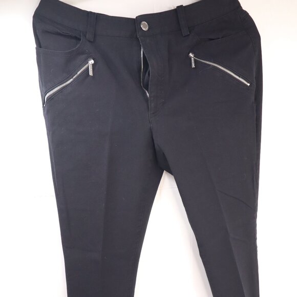 michael kors black pants. Viscose Blend Zip Pants. size 10 - Picture 1 of 8